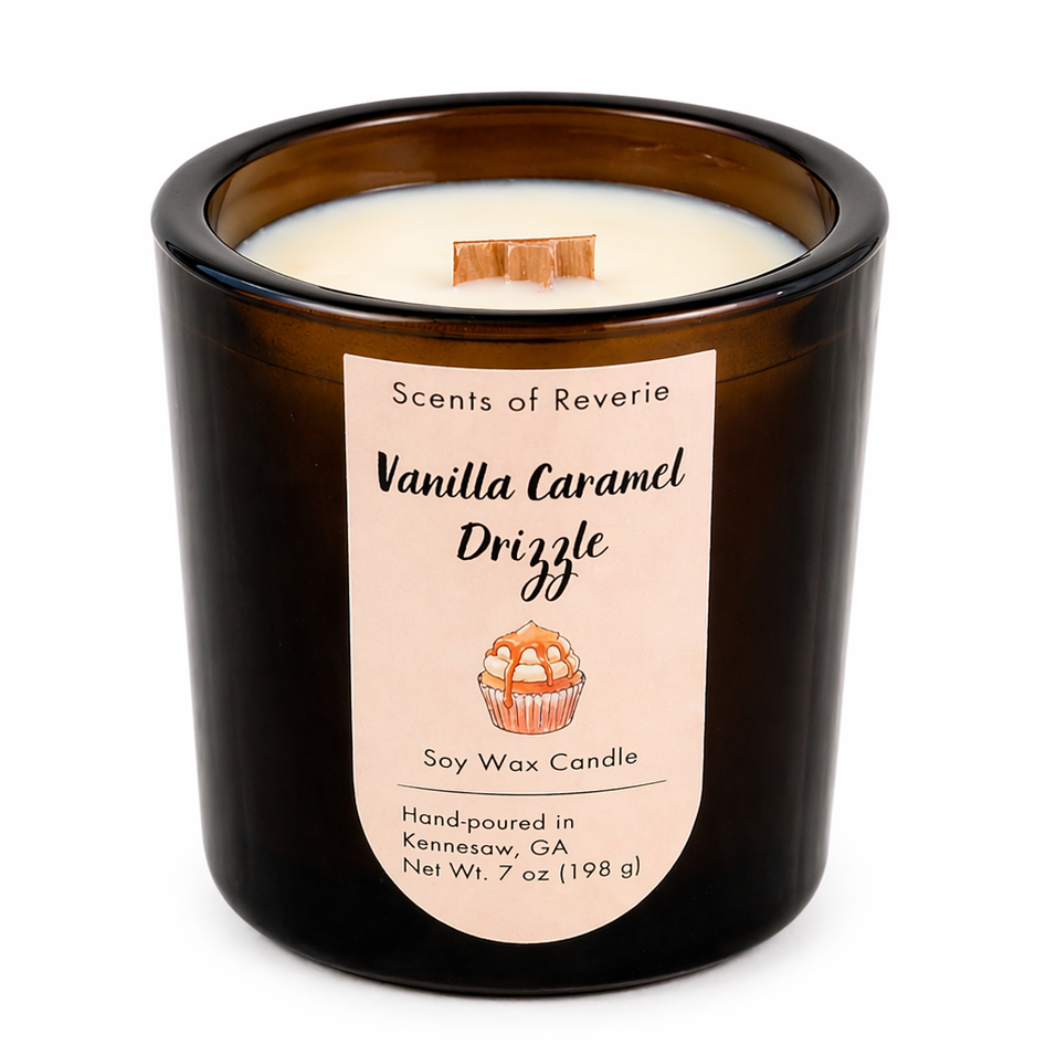Vanilla Caramel Drizzle Soy Wax Candle